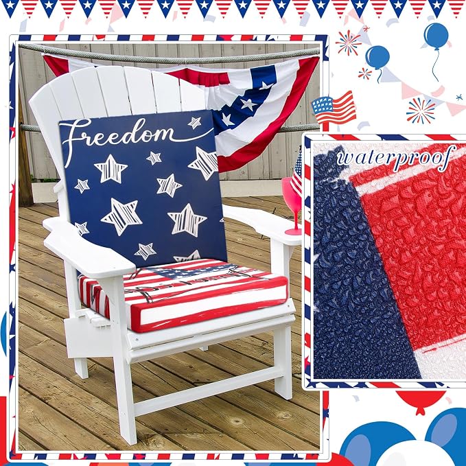 Newwiee 8Pcs Patio Cushion Covers Stretch Outdoor Cushion Cover Replacement - Image 5