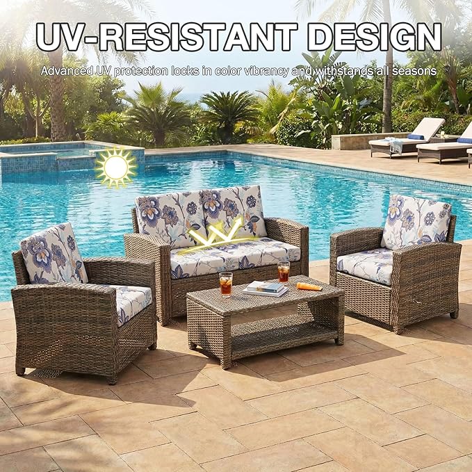 hyha 8Pcs Patio Cushion Covers, Stretch Outdoor Couch Cushion Covers, Washable - Image 6