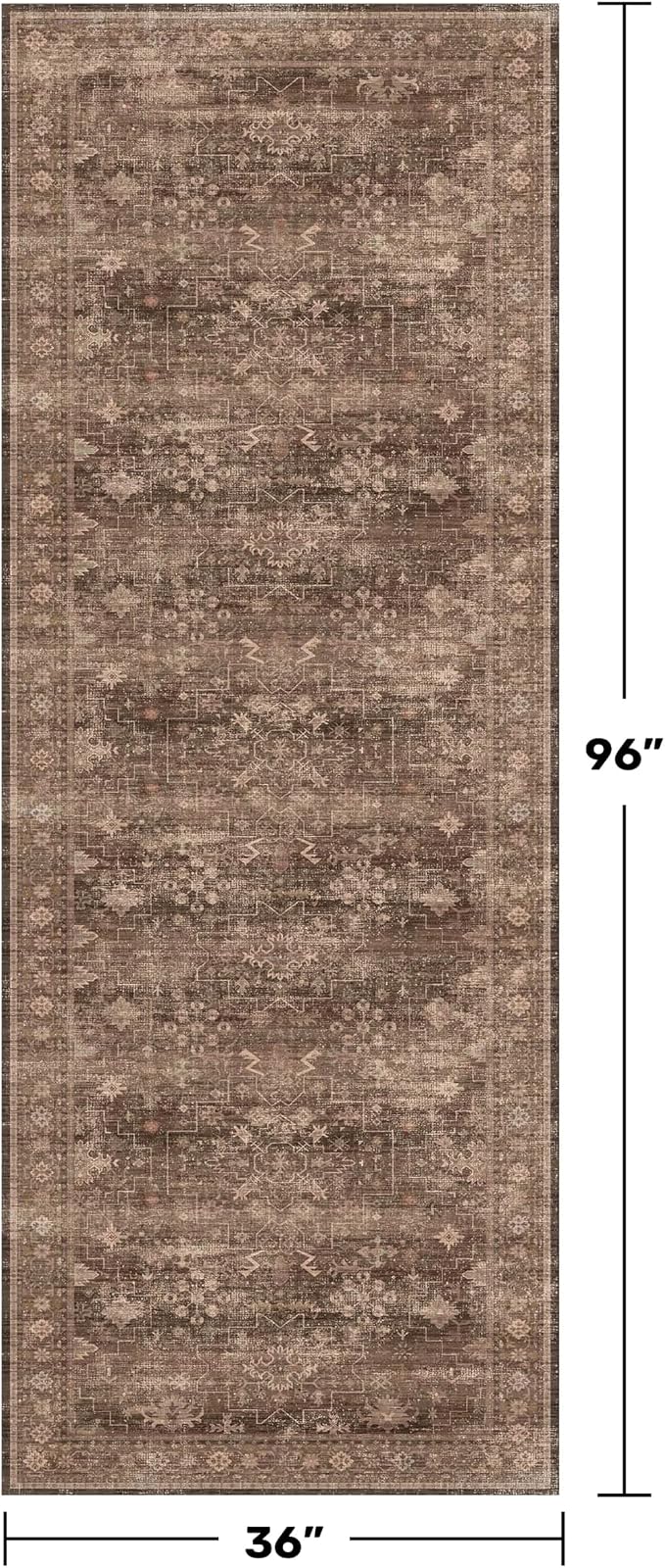 Brown Washable Long Runners for Hallways, 3x8 Wide Kitchen Runner Rug, Entryway - Image 2