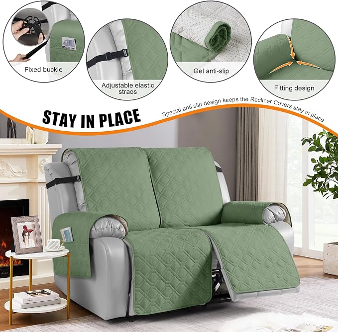 VANSOFY Waterproof Loveseat Recliner Cover, Sofa Covers 1-Piece Washable - Image 3