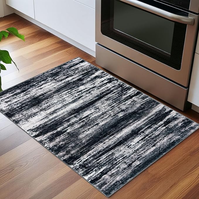 KOZYFLY Modern Abstract Small Area Rugs, 2x3 Washable Kitchen Rug Non-Slip Soft - Image 2