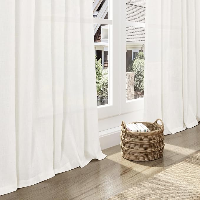 Nanspring Neutral Linen Curtains 90 Inches Long - Image 5