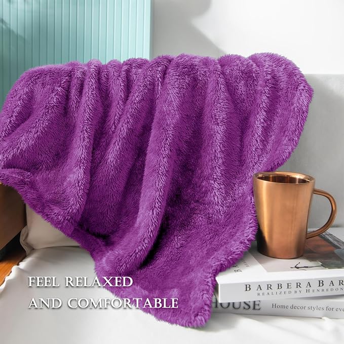 Exclusivo Mezcla Plush Fuzzy Fleece Throw Blanket Extra Large, Super Soft - Image 4