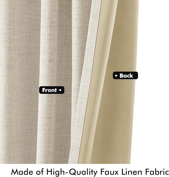 MIULEE 100% Blackout Linen Curtains - Image 6