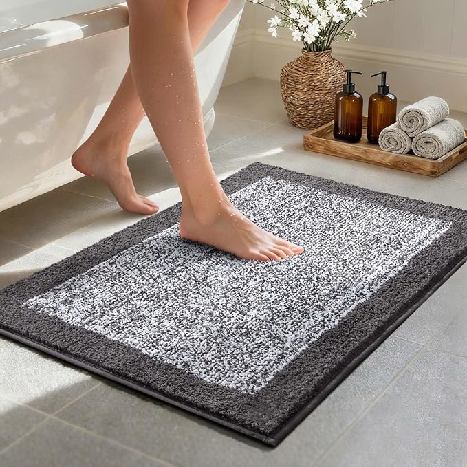 36x24 Large Bathroom Rugs Washable Non Slip, Soft Absorbent Quick Dry Mats by Unknown