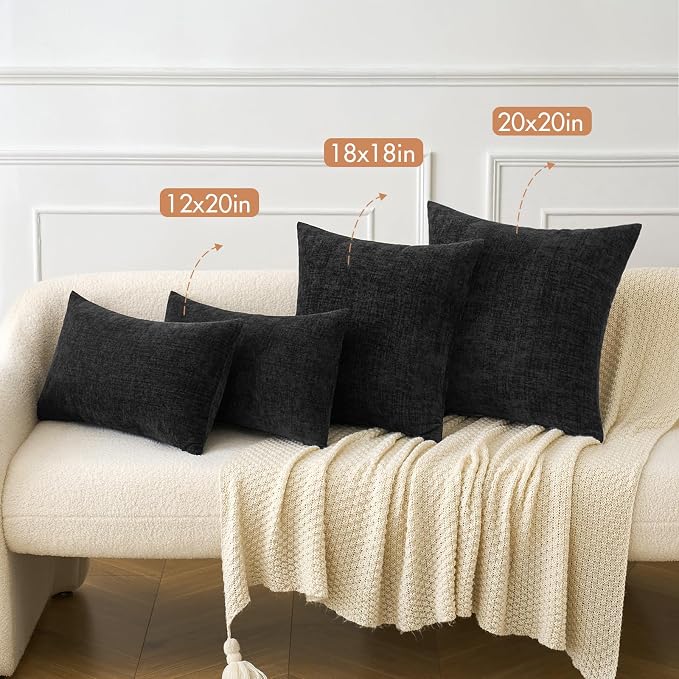 MIULEE Halloween Pack of 2 Couch Throw Pillow Covers 20x20 Inch Soft Black - Image 4