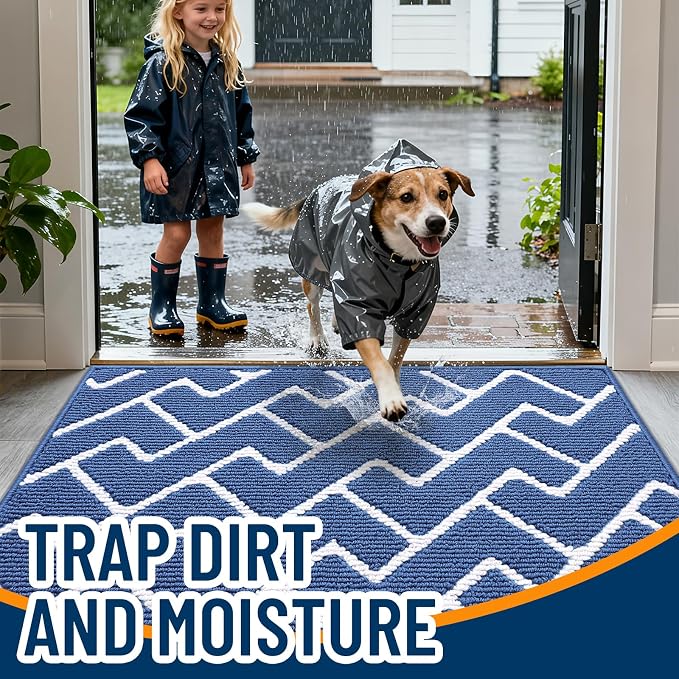 OLANLY Front Door Mat, Non-Slip Rubber Backing, Dirt Resistant and Absorbent - Image 2