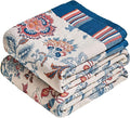 MSGKV Boho Throw Blanket 90"x108" 100% Cotton Floral Blanket by MSGKVHomeTextiles