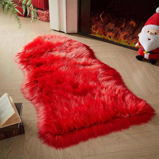 AMTOVO Faux Fur Rug, Fluffy Sheepskin Rug, Fuzzy Ultra Soft 2 x 4 ft Shag Rugs by AMTOVO