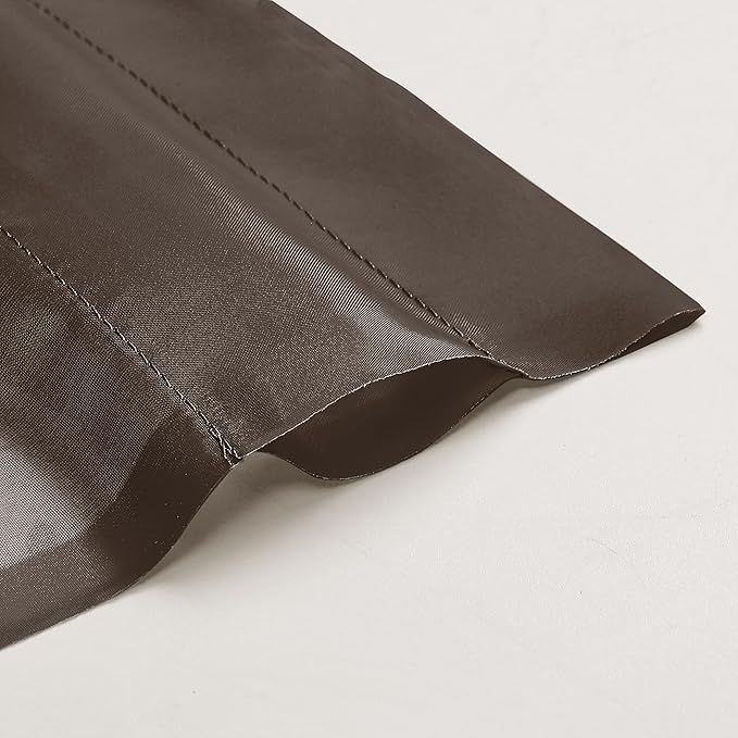 OVZME Chocolate Brown Sheer Curtains 84 Inches Long 2 Panels, Light Filtering - Image 3
