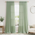 Nanspring Mist Sage Linen Curtains 108 Inches Long by Nanspring