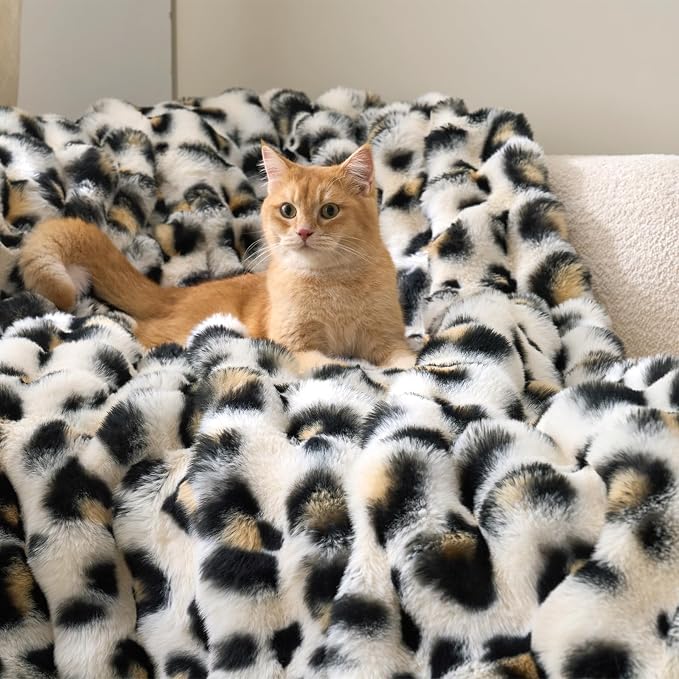 Cozy Bliss Leopard Print Faux Fur Throw Blanket - Image 7