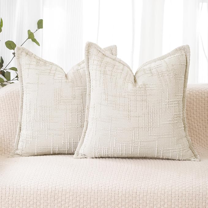 HPUK Fall Chenille Soft Throw Pillow Covers 18x18 Set of 2, Accent Cushion by HPUK