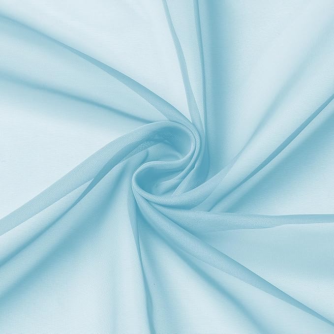 Aiyufeng 2 Pack: Basic Sky Blue Sheer Curtain Drapes 63 Inch Length 2 Panels - Image 6