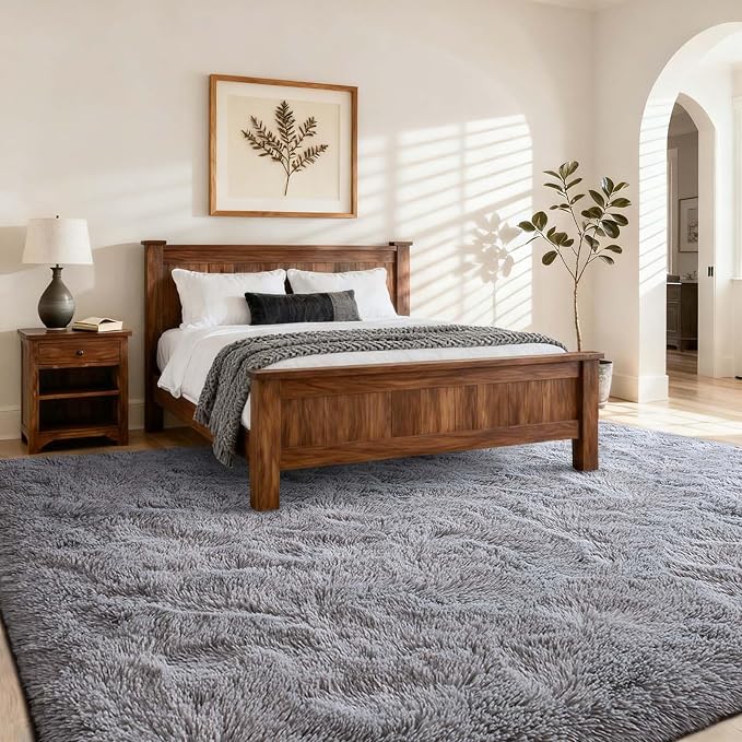 5x7 Ft Shag Area Rug for Bedroom, Ultra Soft Fluffy Furry Rugs for Living Room - Image 2