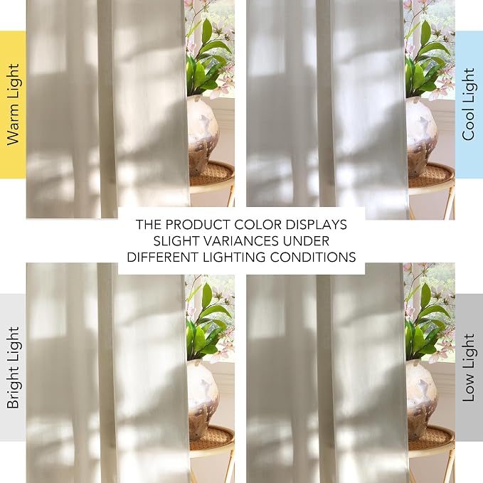 NICETOWN Bone White Linen Curtains - Image 7