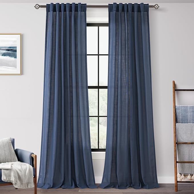 Navy Blue Curtains 120 inch Length by Jolilight