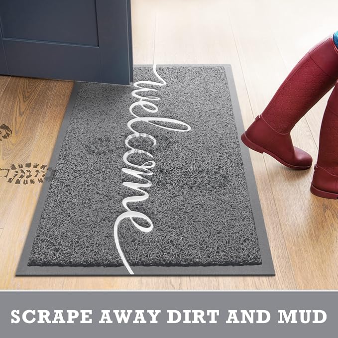 CozyBounty Grey Door Mat Welcome Mats Outdoor Indoor Non-Slip Doormat - Image 6