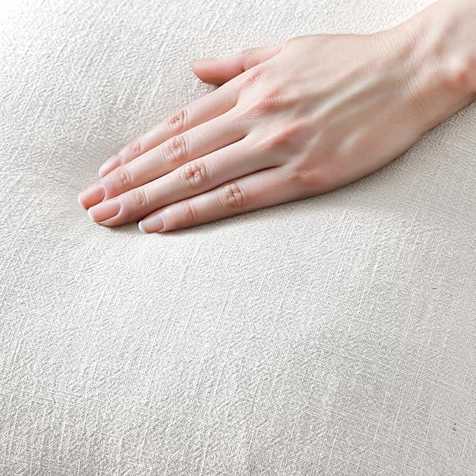 MIULEE Decorative Throw Pillow Covers Neutral Linen Fringe Throw Pillows Euro - Image 3