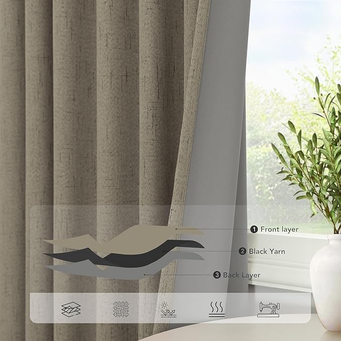 Pitalk 108 Inch Curtains 2 Panel Set Burg Modern Earthy Earth Tone Decorative - Image 5