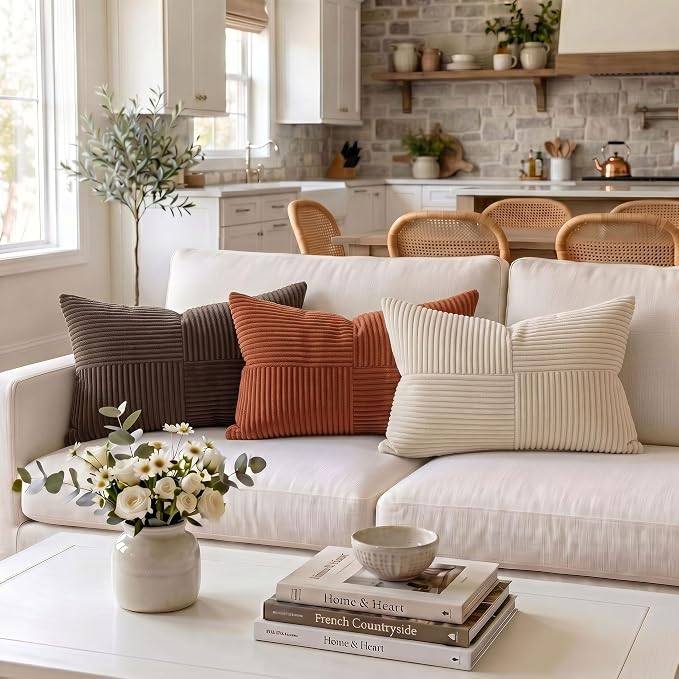 Fancy Homi 2 Packs Rust Lumbar Decorative Throw Pillow Covers 16x28 Inch - Image 2