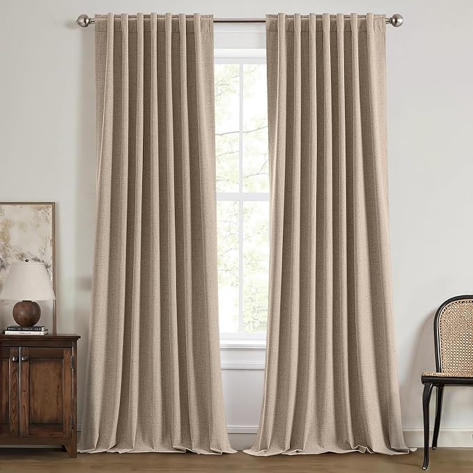 MIULEE 100% Blackout Linen Curtains by MIULEE