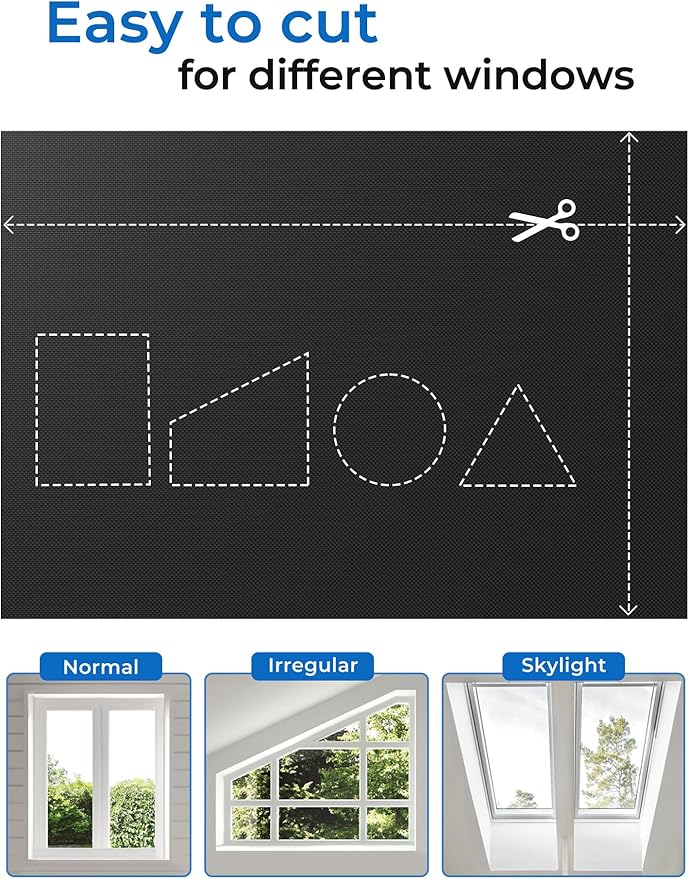 Blackout Curtains 42"x72" Portable No Drill Black Out Window Cover | 100% - Image 4