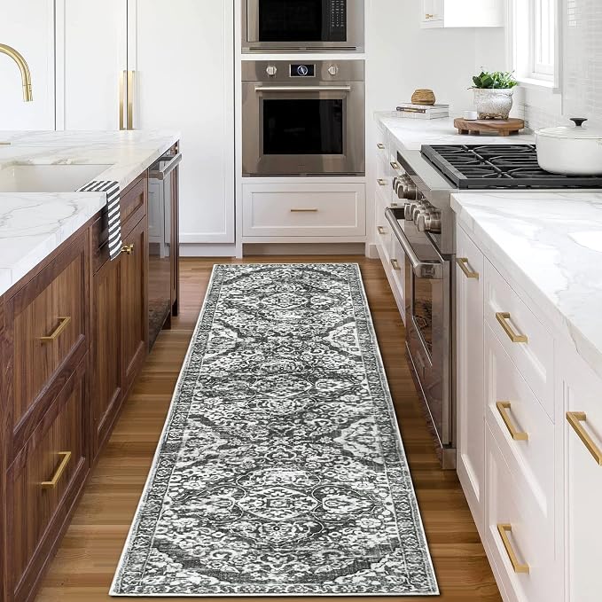 HEBE Hallway Runner Rug 2'x8' Washable Vintage Distressed Area Rugs Non Slip - Image 3