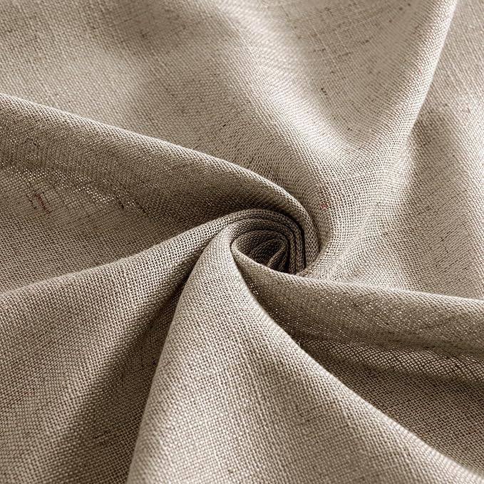 MIULEE Taupe Grey Linen Curtains 54 Inch Length 2 Panels - Image 8