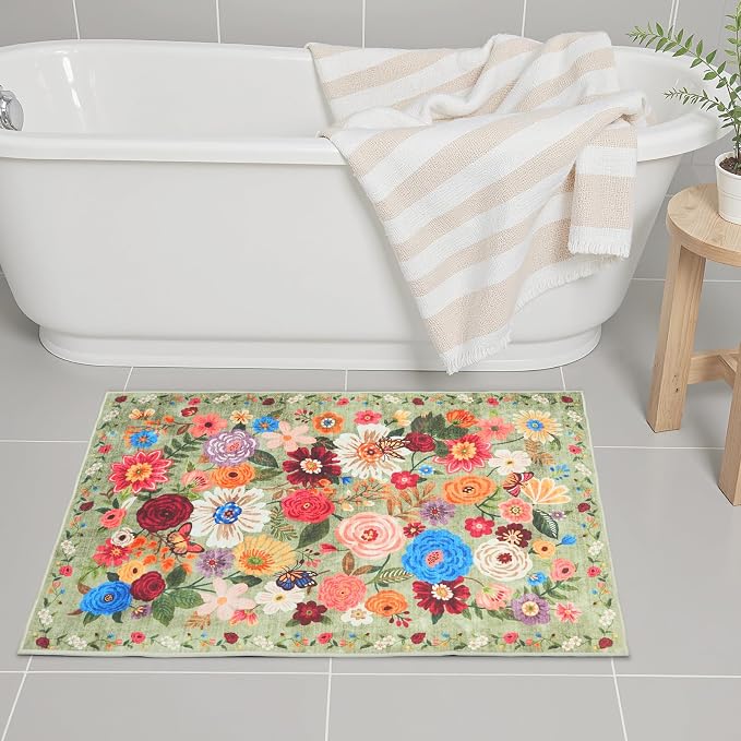 Area rugs 24x17 Inch Home Decor Entry Rug Green, Small Door Mat Bath Mats - Image 5