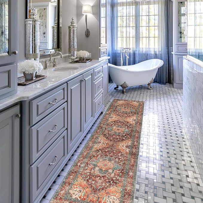 Yamaziot Washable Runner Rug, 2x8 Non-Slip Boho Vintage Hallway Rug Runner - Image 8