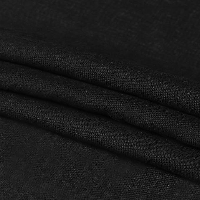 DWCN Black Sheer Curtains Semi Transparent Voile Rod Pocket Curtains - Image 6