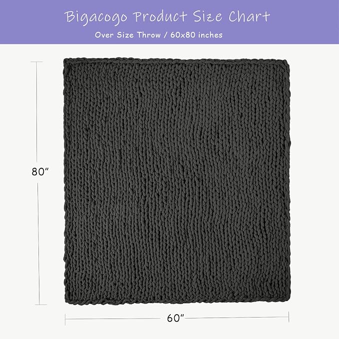 Bigacogo Chunky Knit Throw Blanket - Image 2