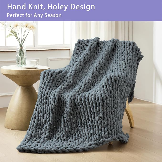 Bigacogo Chunky Knit Throw Blanket - Image 5