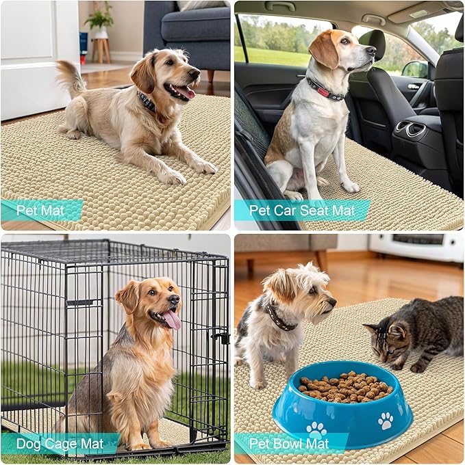 OLANLY Dog Door Mat for Muddy Paws 36x24, Absorbs Moisture and Dirt, Absorbent - Image 7