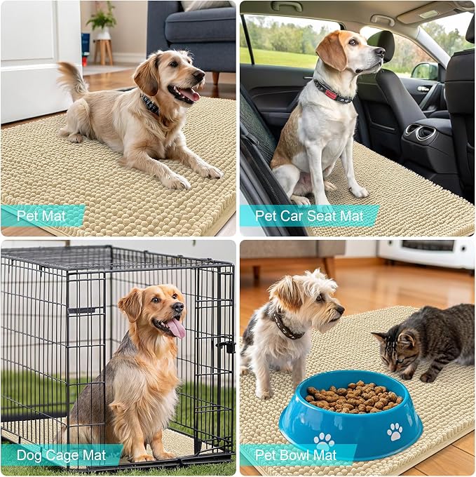 OLANLY Dog Door Mat for Muddy Paws 47x24, Absorbs Moisture and Dirt, Absorbent - Image 7
