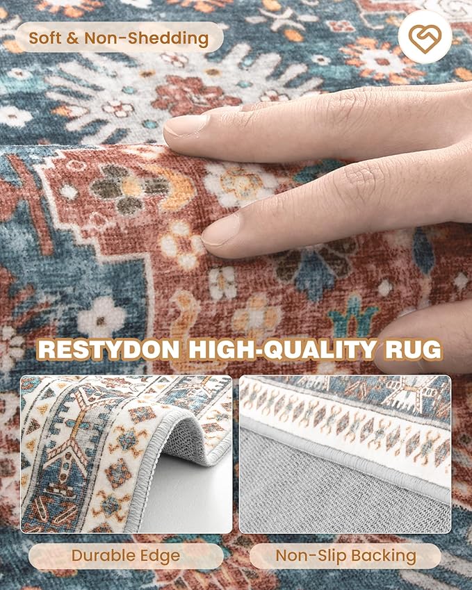Runner Rug 2x8 Runners for Hallways Non Slip Washable, Vintage Hallway Runner - Image 7