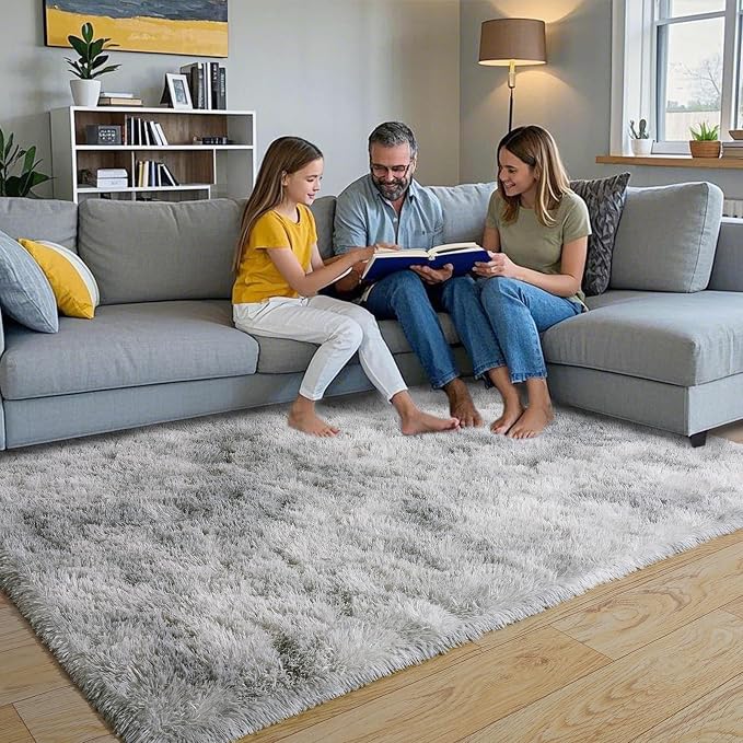 Pionblank Fluffy Area Rug for Bedroom 4x6 Feet, Indoor Plush Carpet, Shag Soft - Image 2