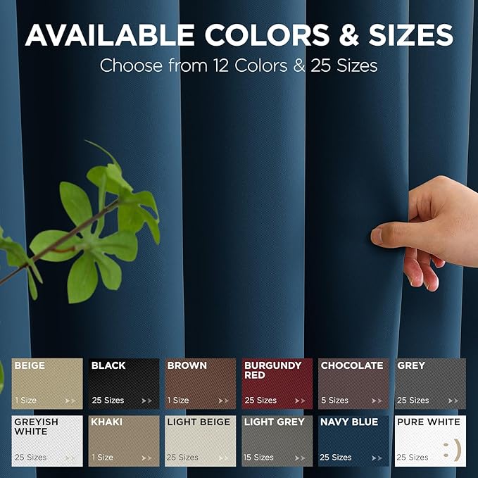 Joydeco Blackout Patio Sliding Door Curtains 96 Inches Long, Grommet Privacy - Image 9