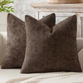 MIULEE Pack of 2 Couch Throw Pillow Covers 16x16 Inch Neutral Dark Brown Boho by MIULEE