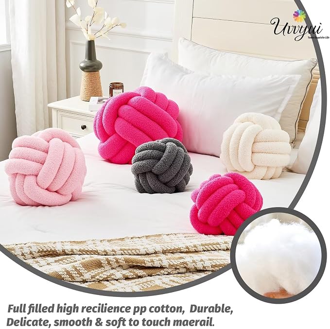 Uvvyui Knot Pillow Ball, Soft Home Decorative Pillows, Round Throw Pillow - Image 3