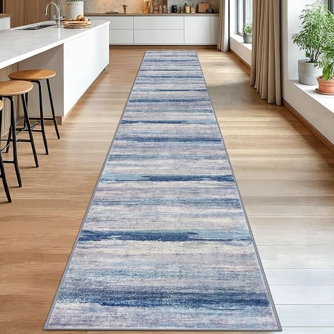 KOZYFLY Modern Abstract Washable Long Rug Runner 2.6x18 Hallway Rug Runner - Image 3