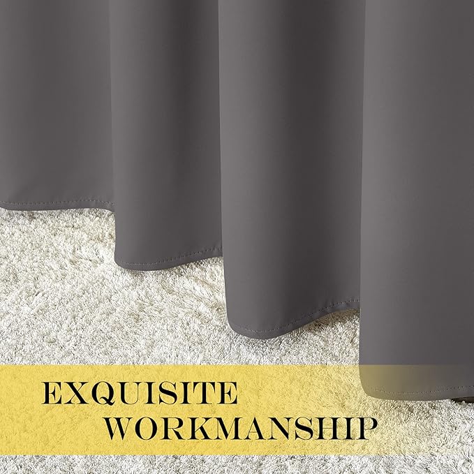 NICETOWN Grey Bedroom Blackout 90 inch Curtain - Image 6