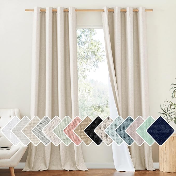 NICETOWN 100% Absolutely Blackout Linen Curtains by NICETOWN