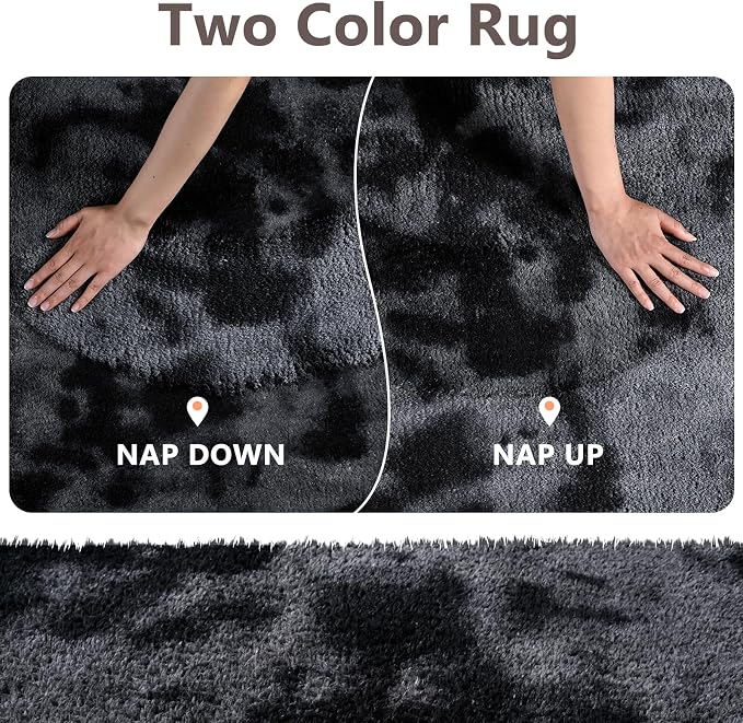2x6 Tie-dye Dark Grey Runner Rug Washable Non-Slip - Image 9