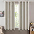 MIULEE Linen Texture Curtains for Bedroom Light Cream 100% Blackout Thermal by MIULEE