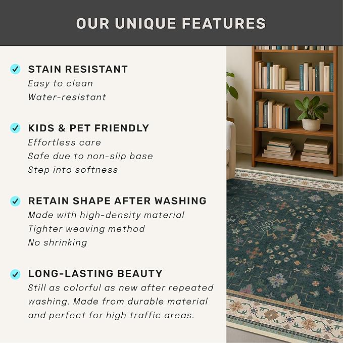 Hazo Haus Dark Green 2x8 Non Slip Kitchen Runner Rugs - Image 7