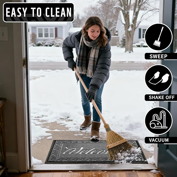 Yimobra Welcome Mat Outdoor Indoor, Waterproof Heavy Duty Front Door Mat - Image 6