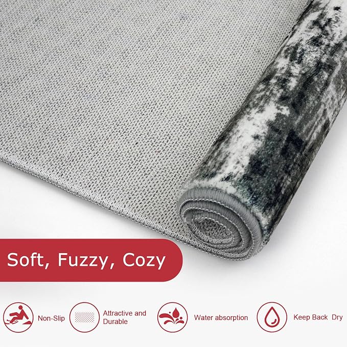 KOZYFLY Modern Abstract Washable Rug Runner 2x7 Hallway Runner Rug Non-Slip - Image 6