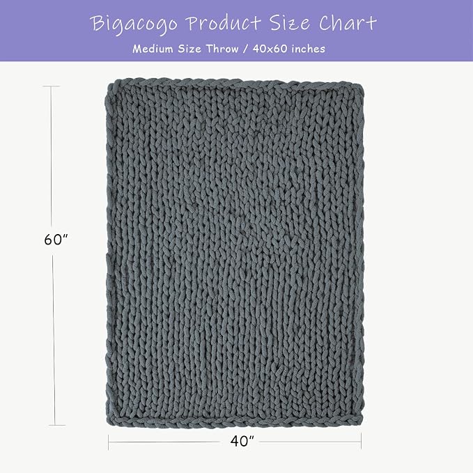 Bigacogo Chunky Knit Throw Blanket - Image 2